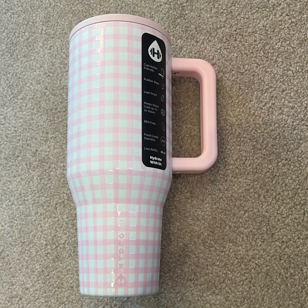 Hydro Flask Pink Checkered Tumbler